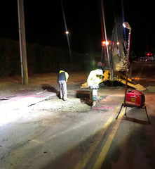 Lentry Light System 2SPECX lighting road work at night