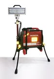 All-Terrain Lentry Lighting System Model 2SPECS shown fully extended with the Wheel & Handle Kit attached