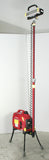 LENTRY V-Star portable temporary outdoor LED lighting system model 1STARX shown fully extended at up-to 9-feet tall with the light head aimed up