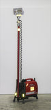 Lentry Lighting System Model 2OPUPH stands at over 6-feet tall even when the all-terrain legs and telescoping pole are fully retracted as shown.