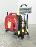 Lentry Lighting Sysetm model 2SPECX+S-C23 with Standard-height pole installed, shown fully retracted. Not shown: XT height pole and Case.