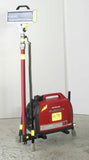 Lentry LED Lighting System model 2SPECX-C23 with all-terrain legs and telescoping light retracted. Case not pictured.
