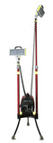 Lentry Scene / Jobsite Lighting System model 2SPECXX-C34 with the all-terrain legs and one LED fully extended and the second LED retracted. Case not shown.