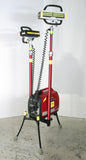 Lentry Lighting System Model 2STARXX shown with the all-terrain legs fully extended, one telescoping LED partially extended, and the second telescoping LED fully retracted