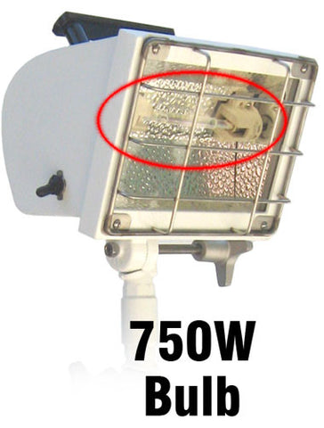 Extra 750W bulbs avaialble for Lentry Lighting Systems that utilize a 650W or 750W halogen bulb. Older style Lentry Nightbreaker light head shown.