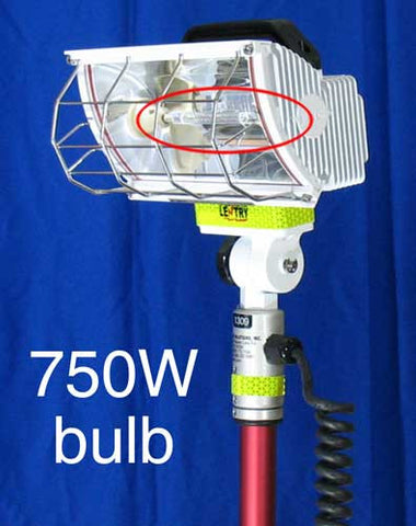 Spare 750W bulbs avaialble for all Lentry Lighting Systems that utilize either a 650W or 750W halogen bulb. Lentry Optup light head shown.