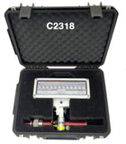 Lentry Case C2318 shown open with the V-Spec LED light head and standard height pole inside.