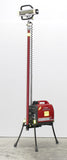 Lentry Jobsite LED Lighting System Model 2STARH shown wtih the all-terrain legs fully extended and the telescoping LED fully retracted.