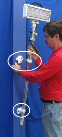 James demonstrates how easily it is to use the Lentry Lights Truck Mounting Hardware to mount a Lentry light/pole to a truck, wall, cabinet, etc. Older style Lentry pole shown.