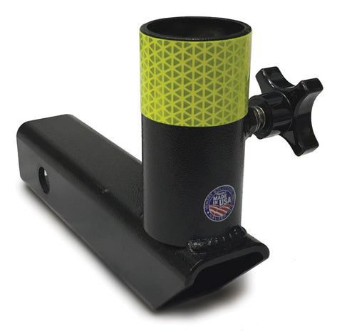 Close up of LENTRY Lighting System's Receiver Hitch Pole Mount for telescoping pole-lights