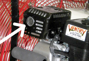 Close-up of VENTRY Fan spark arrester