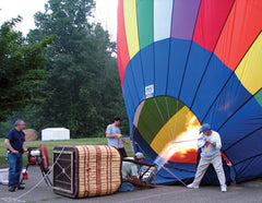 Hot air balloon inflation. Photo courtesy balloon pilot Mark Sand.