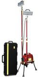 All-Terrain Lentry Lighting System Model 1SPECXX-C50 next to Case C5022, which holds both light heads and both poles