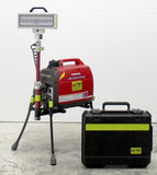 Lentry Portable LED Lighting System Model 2SPECS-C23, includes a Honda EU2200i generator and Case C2318 to store the LED. Shown with all-terrain legs and light extended