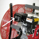 Optional Spark Arrester shown installed inside the muffler on a VENTRY Fan