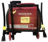 Lentry Wheel & Handle Kit option shown attached to the generator/frame section of any Lentry Lighting System that consists of a 2000w/2200w generator and single pole.