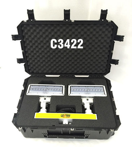 Case C3422, which holdst the 2-Headed LED light head, is included with model Lentry Lighting System Model 2TWSPX-C34